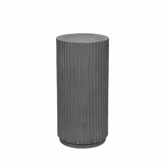 Broste Copenhagen - Pedestal / Sidebord / Podium - Rillo - Charcoal - Ø38,5 x H78 cm