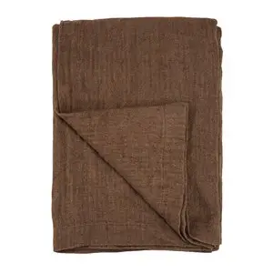 Cozy Living - sengetæppe brunt - Luxury Rustic Linen - L - Earth
