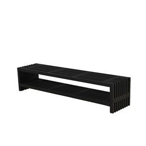 Image of PLUS - Rustik Trallebænk Design, stor m/hylde - sort
