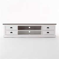 NovaSolo - Halifax Accent TV bord, Hvid Antik  m/ mocca brun top