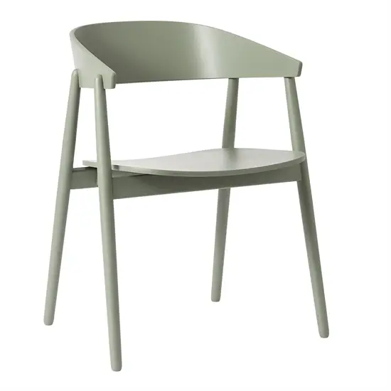 Grøn AC2 armstol fra Andersen Furniture med buet ryg og moderne design i bøg.