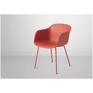 Image of Muuto - Fiber Armchair Tube Base (dusty red/dusty red)