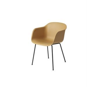 Image of Muuto - Fiber Armchair Tube Base (nature sæde/sort stel)