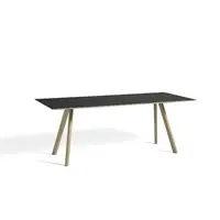 Hay bord - CPH30 table - 200 x 90 cm - bordplade sort linoleum/ben i eg (vandbaseret lak)