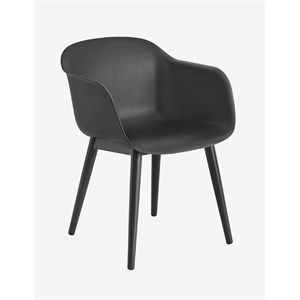 Image of Muuto - Fiber chair (sort sæde/ben i sorttræ)
