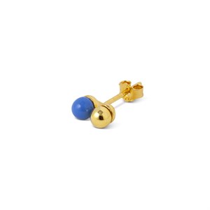 LULU Copenhagen - Ørestik - Double Color Ball - Blue/Gold - Blå/Guld