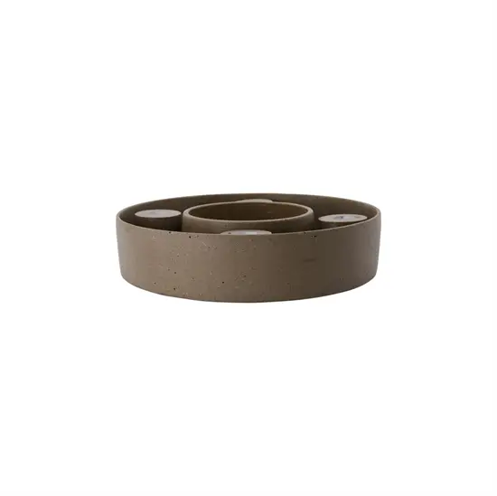 House Doctor  - Lysestage - The Ring - Daca Brown - Ø26 x H6 cm