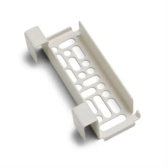 Hvid Nintendo Switch mount med åbent design og to clips til fastgørelse.