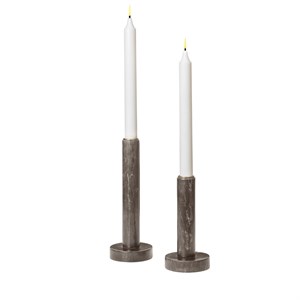 Cozy Living - Dagny Marble candle holders - Toffee Brown - Set of 2