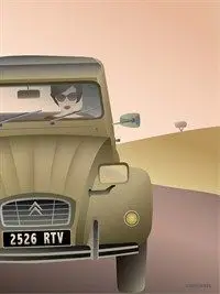 VISSEVASSE - 2CV Citroën plakat - 50x70 cm