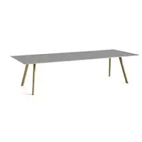 Hay bord - CPH30 table - 300 x 90 cm - bordplade grå linoleum/ben i eg (vandbaseret lak)