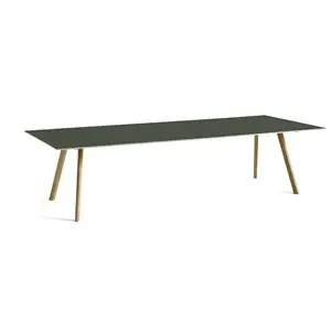 Hay bord - CPH30 table - 300 x 90 cm - bordplade grøn linoleum/ben i eg (vandbaseret lak)