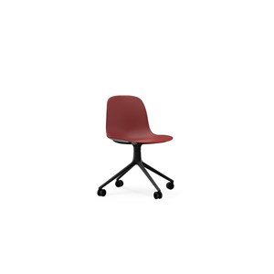 Normann Copenhagen stol - Form Chair Swivel 4W sort alu/rød
