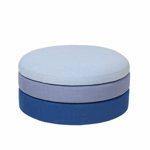 Broste Copenhagen - Puf - Pond - Blue - Ø68 x H30 cm