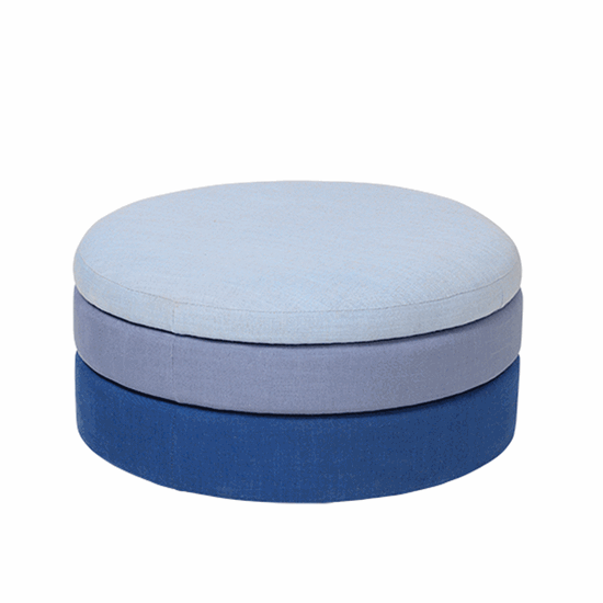 Broste Copenhagen - Puf - Pond - Blue - Ø68 x H30 cm