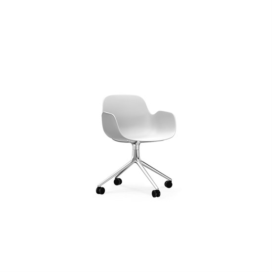 Normann Copenhagen stol - Form Armchair Swivel 4W alu/hvid