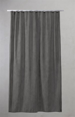 Compliments - Badeforhæng pine, mørkegrå med hvidt mønster, 140x200 cm.