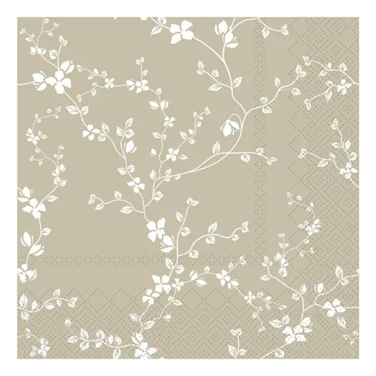 Chic Antique - Serviet - Blomster - 16x16 cm - Lys Latte