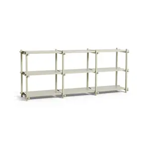Hay - Woody Shelving 2.0 Column Low - Grå bøg - 9 hylder