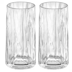 Koziol - Plastik Glas - Superglas Club No. 8 - Transparent - Sæt af 2 stk.