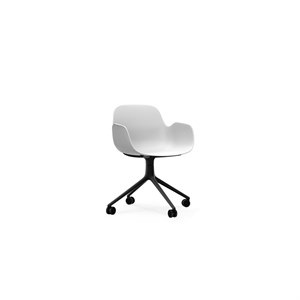 Normann Copenhagen stol - Form Armchair Swivel 4W sort alu/hvid
