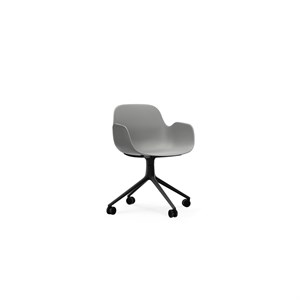 Normann Copenhagen stol - Form Armchair Swivel 4W sort alu/grå