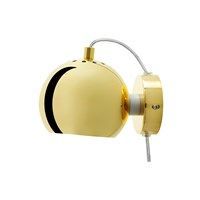 Frandsen Lighting Ball væglampe i messing/blank - m. transparent ledning