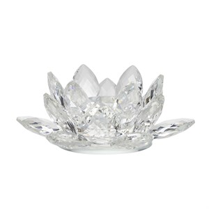 Margit Brandt - Fyrfadsstage - Lotus krystal - Clear - Ø14,5 cm