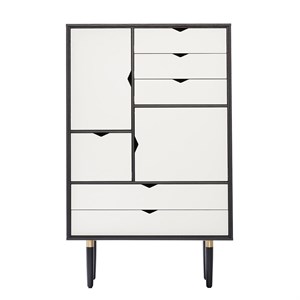 Andersen Furniture - S5 OPBEVARINGSMØBEL - SORT MED HVID FRONT