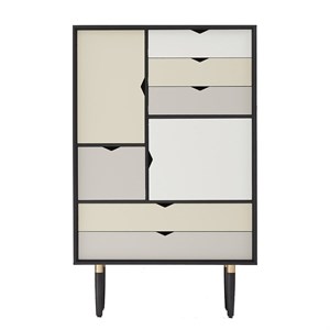 Andersen Furniture - S5 OPBEVARINGSMØBEL - SORT MED FLERFARVET FRONT