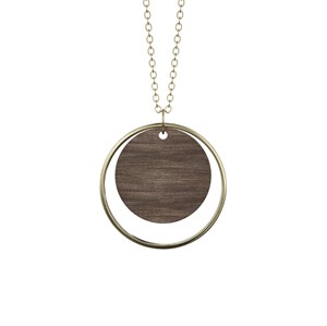 Jewelry by Grundled - Autumn Halskæde - Mørkt Træ/forgyldt