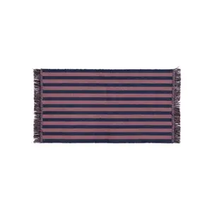 HAY - Dørmåtte - stripes & stripes - navy cacao - 52 x 95 cm