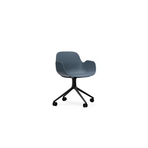 Normann Copenhagen stol - Form Armchair Swivel 4W sort alu/blå