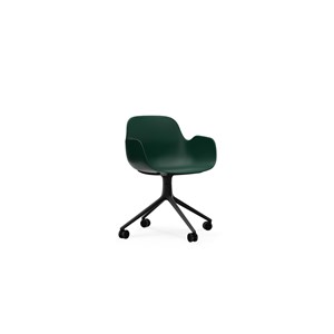 Normann Copenhagen stol - Form Armchair Swivel 4W sort alu/grøn