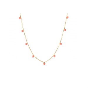 LULU Copenhagen - Halskæde - Love U - Guld/Burnt Coral