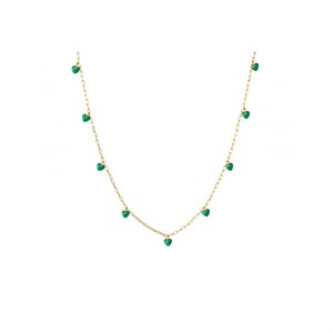 LULU Copenhagen - Halskæde - Love U - Guld/Light Green