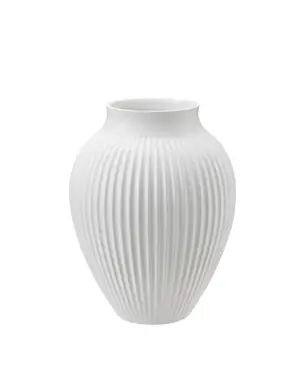 Knabstrup Keramik - vase H 20 cm ripple white