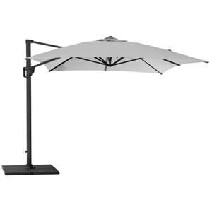 Cane-line - Hyde luxe parasol, 3 x 4 m, inkl. fod, aluminium - dug lysegrå