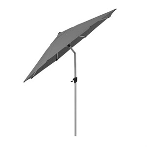 Cane-line - Sunshade parasol m/tilt, dia. 300 cm, Anthracite stof / Sølv, mat anodiseret stang