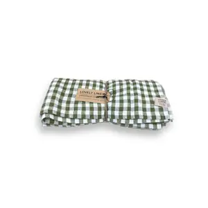 Lovely Linen - Dug - Misty - Square - Jeep Green - 145x250 cm