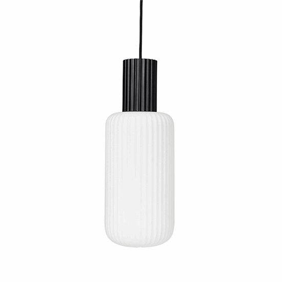 Broste Copenhagen - Loftlampe - Lolly - Hvid/Sort - Ø16 x H43 cm