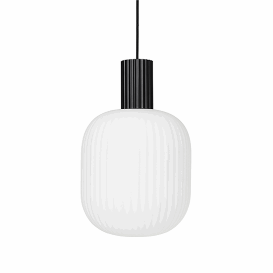 Broste Copenhagen - Loftlampe - Lolly - Hvid/Sort - Ø27 x H42 cm
