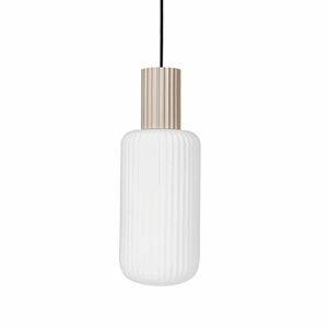 Broste Copenhagen - Loftlampe - Lolly - Hvid/Sand - Ø16 x H43 cm