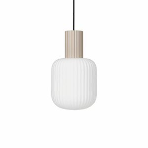 Broste Copenhagen - Loftlampe - Lolly - Hvid/Sand - Ø20 x H34 cm