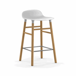 Image of Normann Copenhagen - Form barstol 65 cm - hvid/eg
