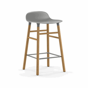 Image of Normann Copenhagen - Form barstol 65 cm - grå/eg