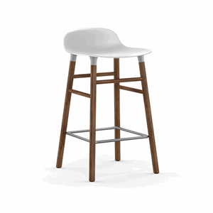 Image of Normann Copenhagen - Form barstol 65 cm - hvid/valnød