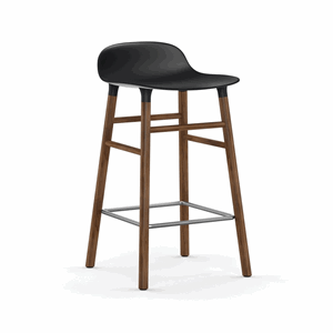 Image of Normann Copenhagen - Form barstol 65 cm - sort/valnød