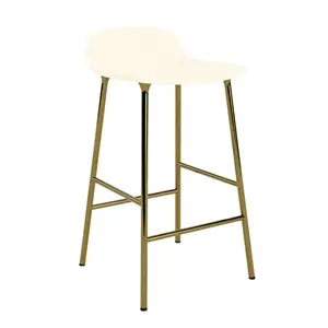 Normann Copenhagen - Form Barstool 65 cm - Creme/Messing