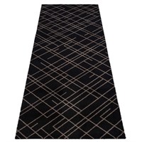 tica copenhagen - Smudsmåtte - Lines - Sort/Sand - 67x150 cm.